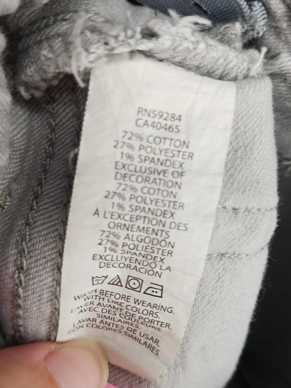 The Childrens Place Girls 12-18M Jegging Pants Jeans Gray Stretch Waist (Read)